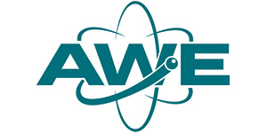 Atomic Weapons Establishment logo, SPIE Optics and Optoelectronics cooperating organisation