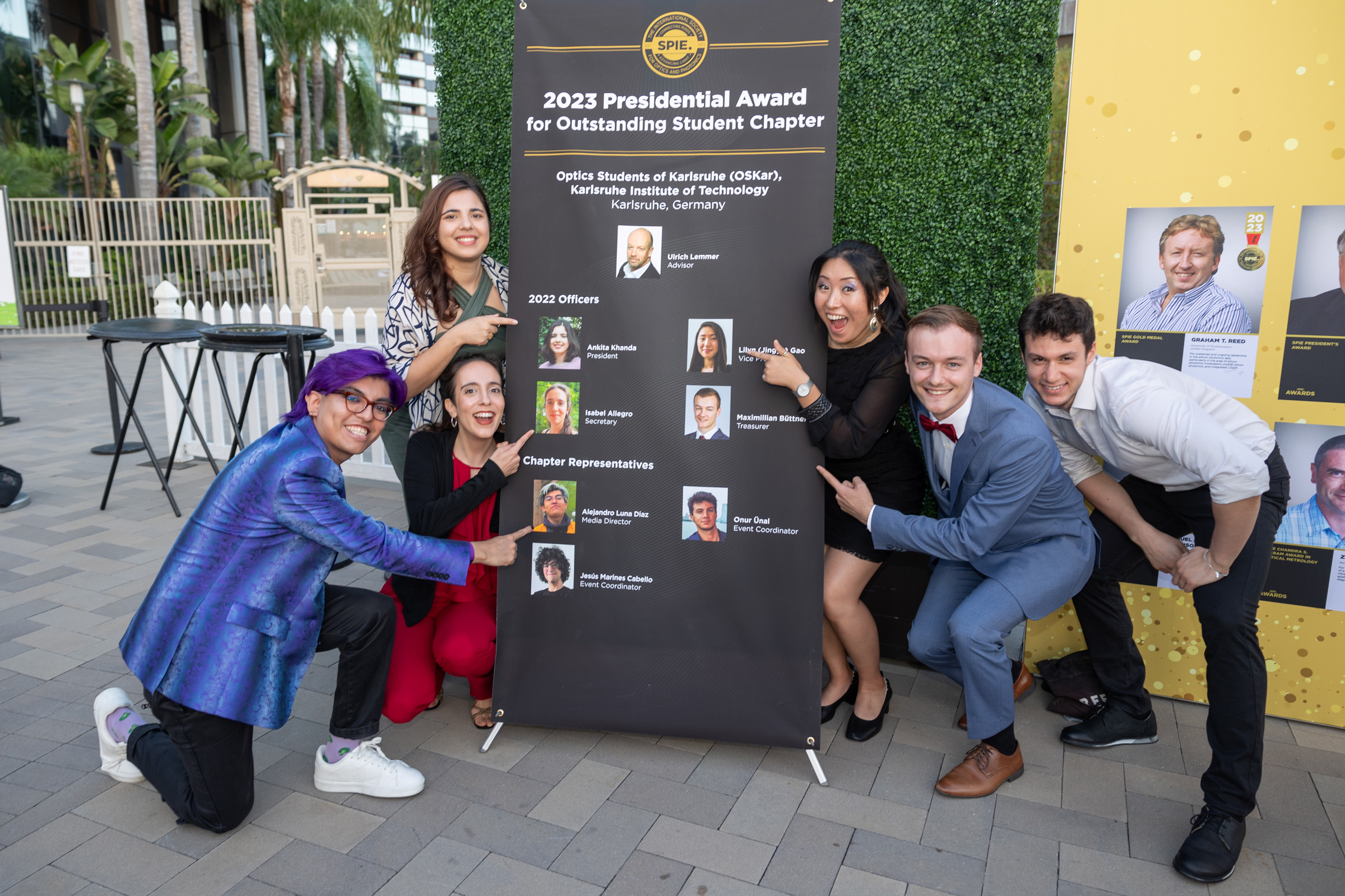 2023 SPIE Presidential Award for Outstanding Student Chapter recipients at awards ceremony