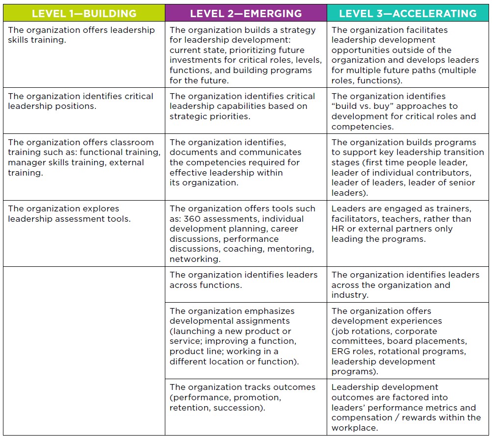 Advancement: Leadership development