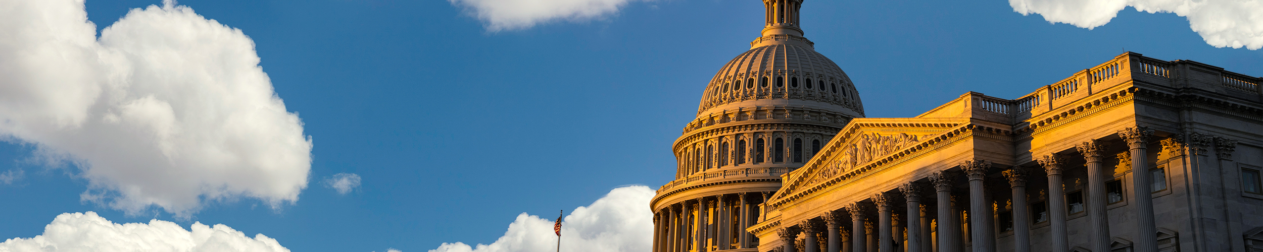 image of US Capitol Building with clouds and text overlayed