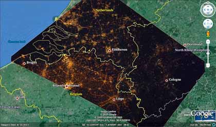 Netherlands, Belgium from ISS (Cities at Night/NASA/ESA)