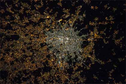 Milan at night from the International Space Station (NASA/ESA)