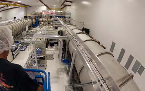 The laser and vacuum equipment area at the Hanford, Washington, LIGO facility.