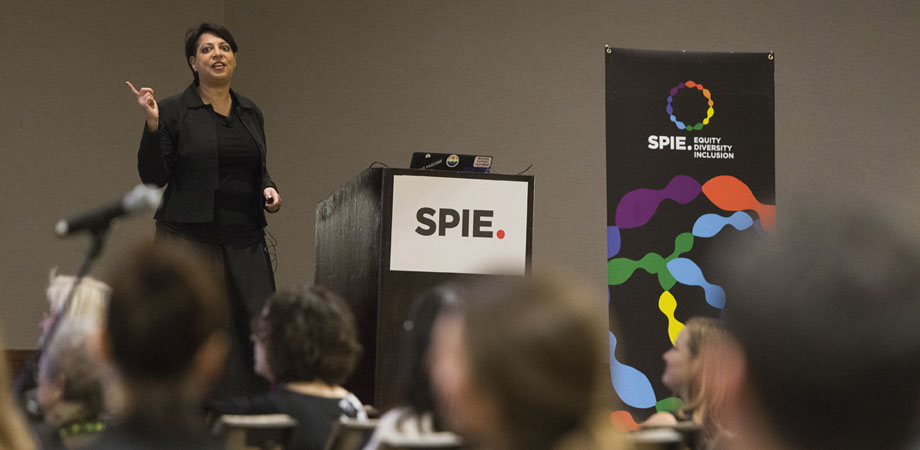 Debbie Chachra speaks at SPIE Photonics West's Equity, Diversity, & Inclusion reception