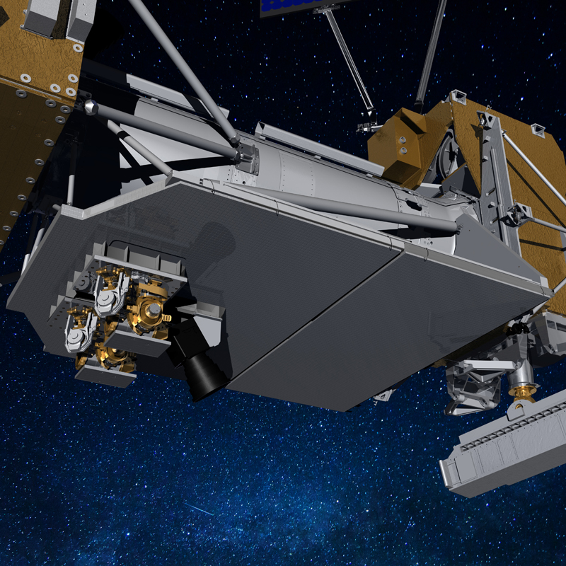 The Laser Communications Relay Demonstration payload is attached to the LCRD Support Assembly Flight