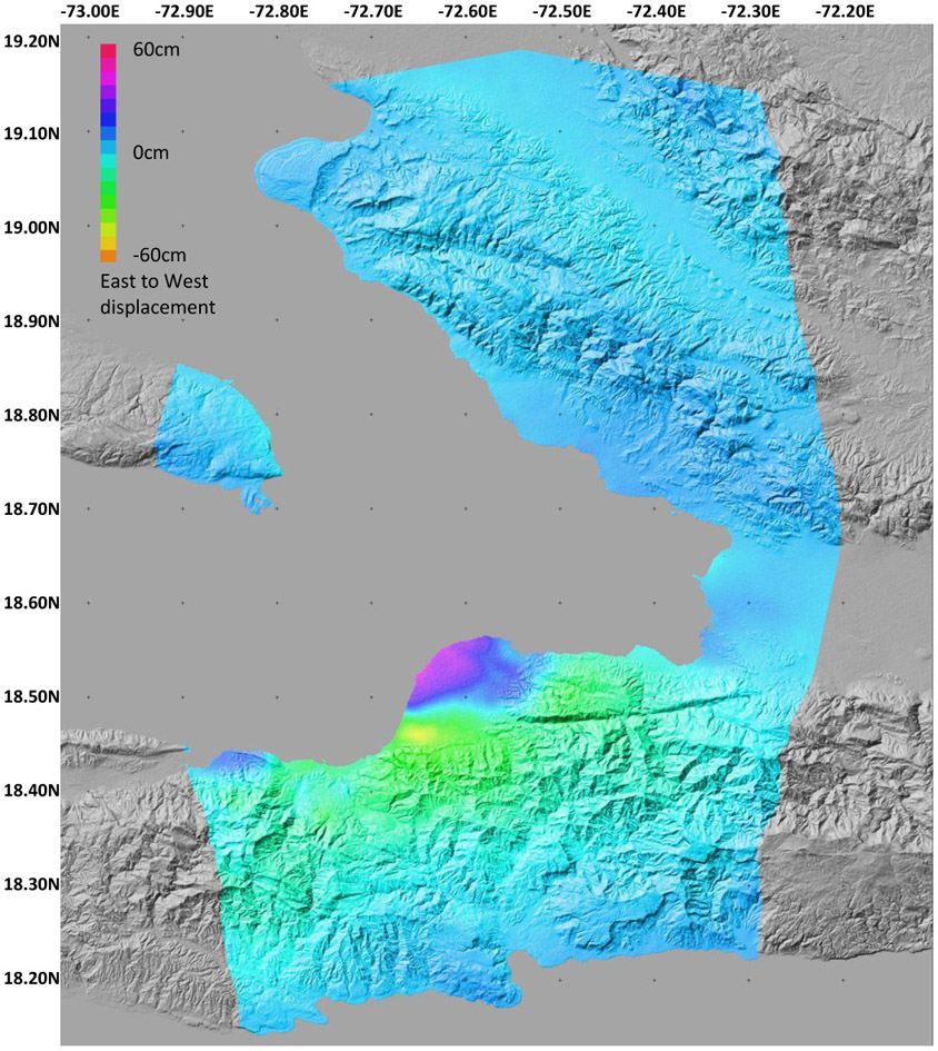 Mapping the Haiti earthquake's co-seismic displacement