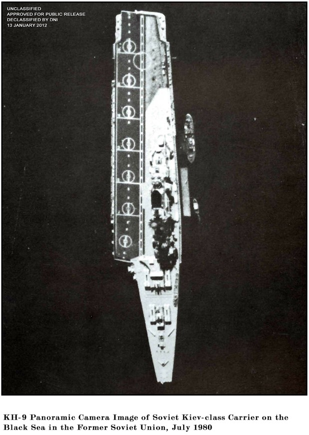 KH-9 panoramic camera image of Soviet Kiev-class carrier